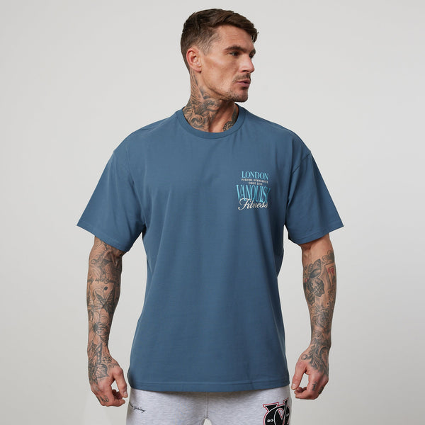 Vanquish TSP Teal Blue Pushing Boundaries Oversized T Shirt 1枚目の画像