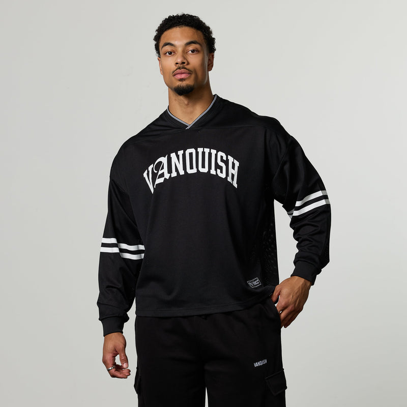 Varsity Black Oversized Boxy Hockey Jersey 2枚目の画像