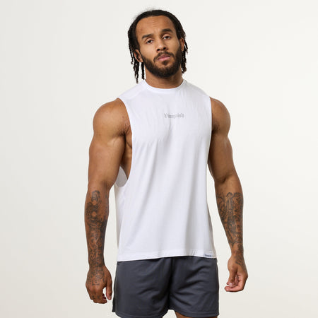 Vanquish Ultra Soft White Oversized Sleeveless T Shirt 1枚目の画像