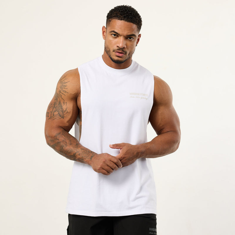 Vanquish White Signature Sleeveless T Shirt 1枚目の画像