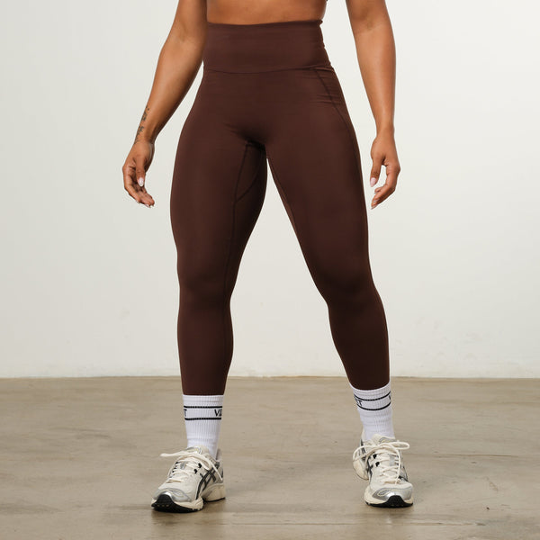 VANQUISH ENHANCE PETITE COFFEE BROWN HIGH-WAIST LEGGING 1枚目の画像