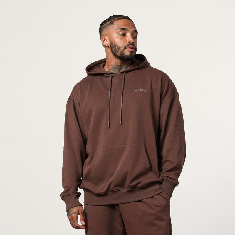 Vanquish Essential Chocolate Oversized Pullover Hoodie 1枚目の画像