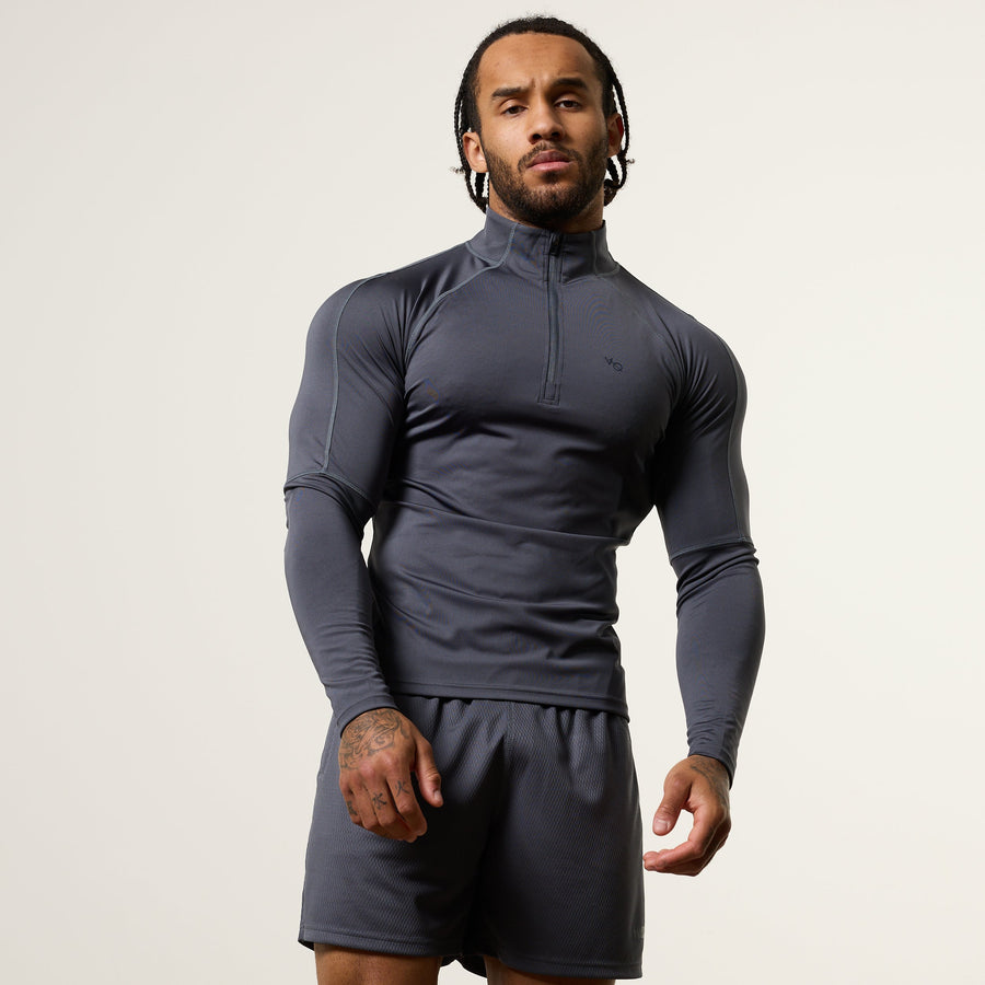 Vanquish Essential V2 Performance Denim Blue 1/4 Zip Top 1枚目の画像