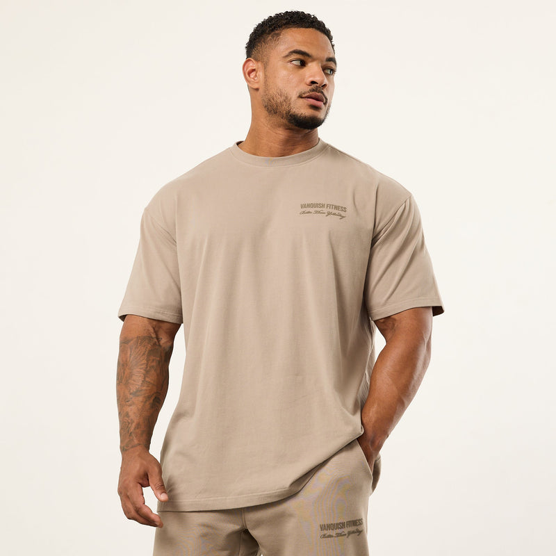 Vanquish Sand Signature Oversized T Shirt 1枚目の画像