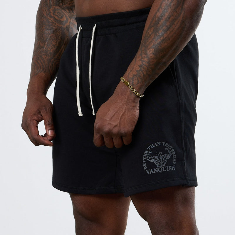 Vanquish Black Unconquerable Strength Wide Leg Shorts 1枚目の画像