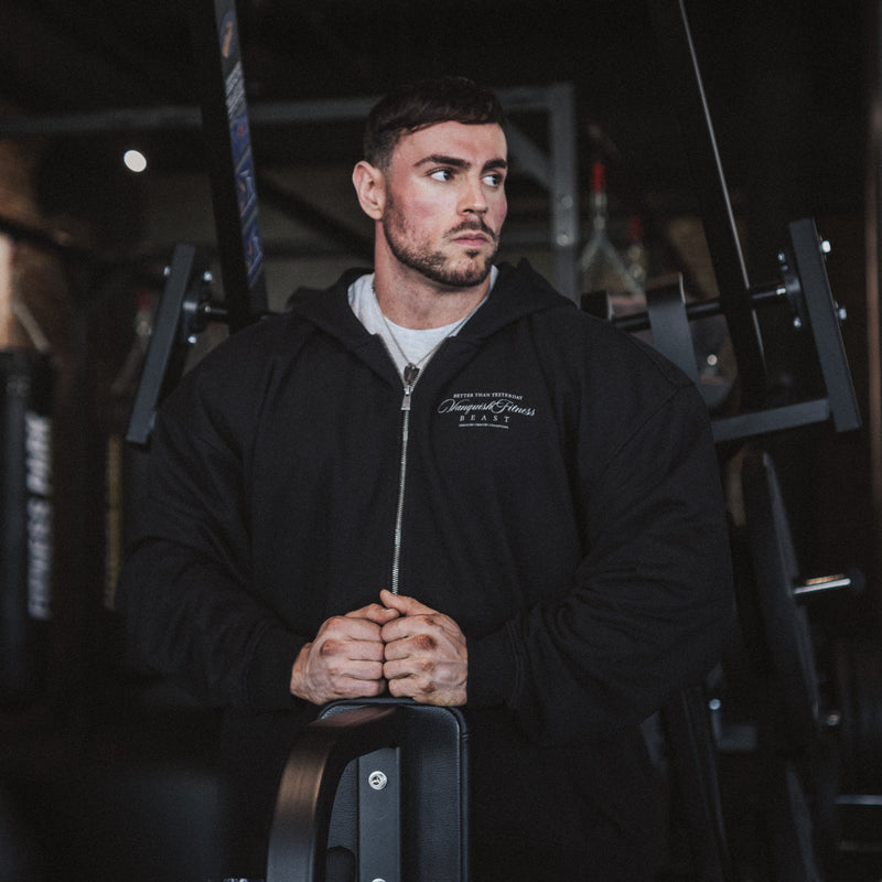 ヴァンキッシュ JBeast オーバーサイズ フルジップ パーカー VANQUISH FITNESS JBeastモデル ブラック オーバーサイズ