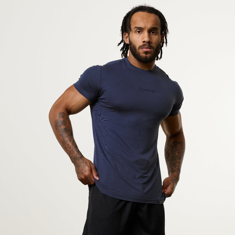 Vanquish Ultra Soft Navy Blue Slim Fit T Shirt 1枚目の画像