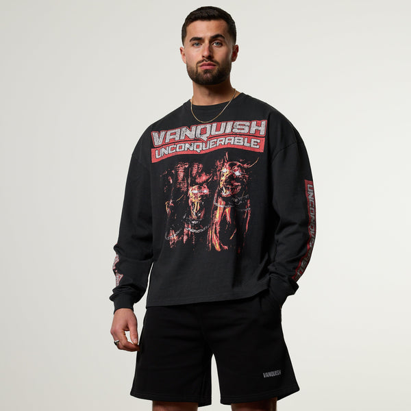 Vanquish Obsidian Black Dobermann Oversized Long Sleeve Boxy T Shirt 1枚目の画像