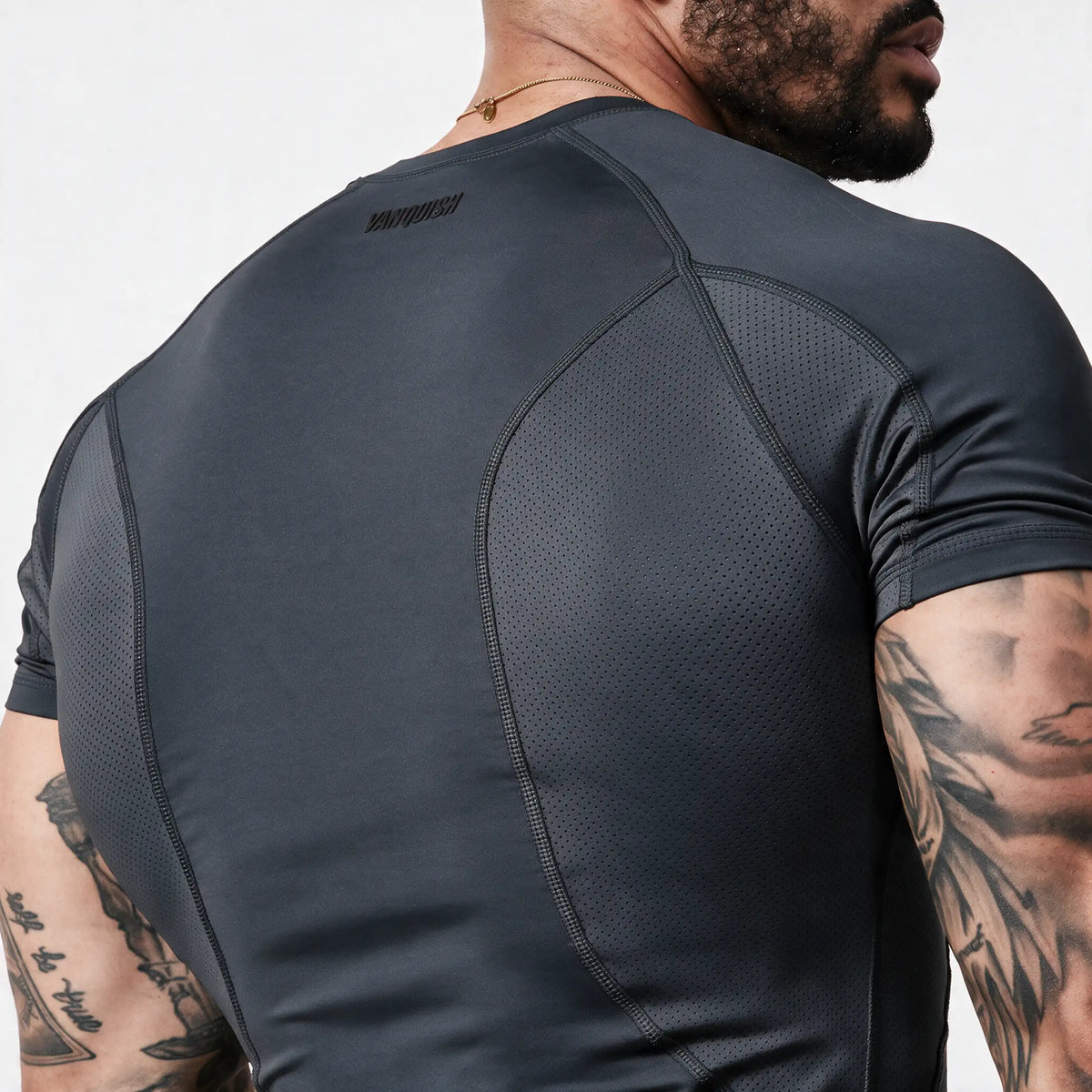 EVOLVE DARK GREY MUSCLE FIT COMPRESSION T SHIRT 4枚目の画像
