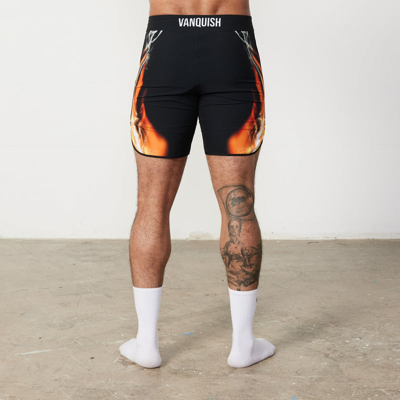 VQ Black and Orange Jeremy Buendia Men's Physique Board Shorts 8枚目の画像