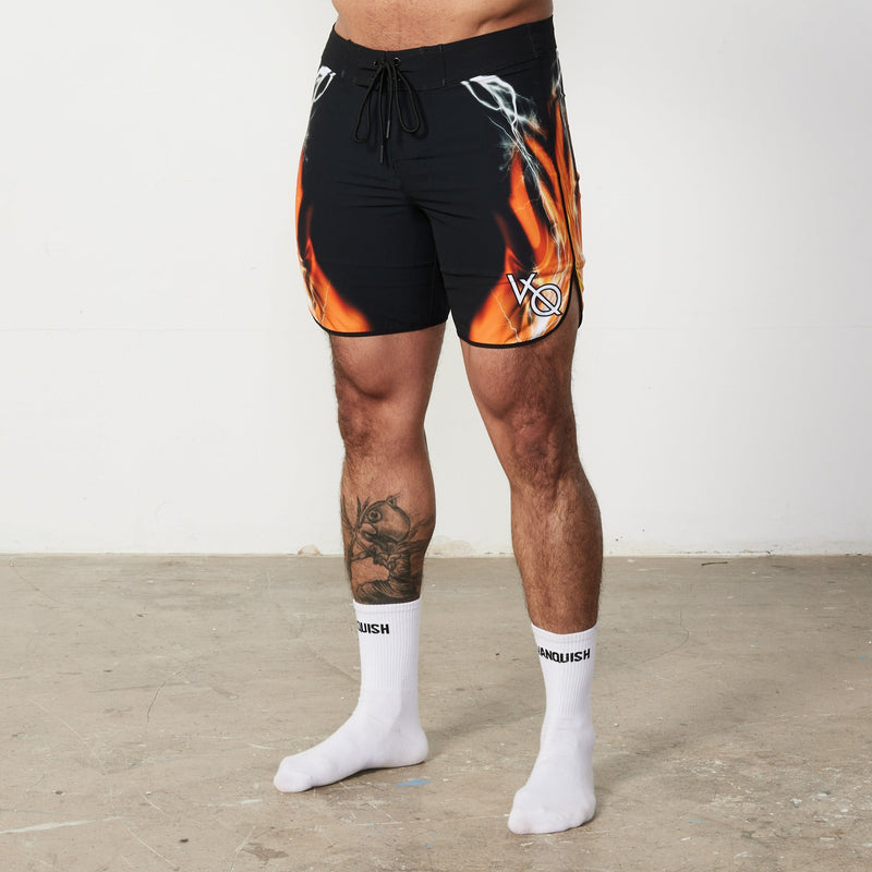 VQ Black and Orange Jeremy Buendia Men's Physique Board Shorts 7枚目の画像