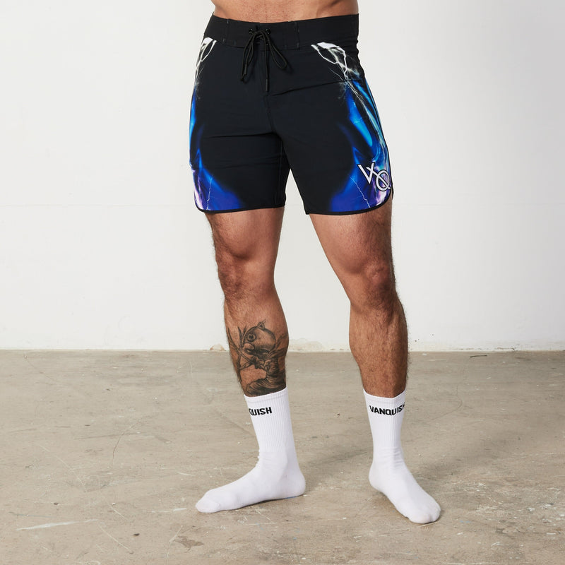 VQ Black and Blue Jeremy Buendia Men's Physique Board Shorts 8枚目の画像