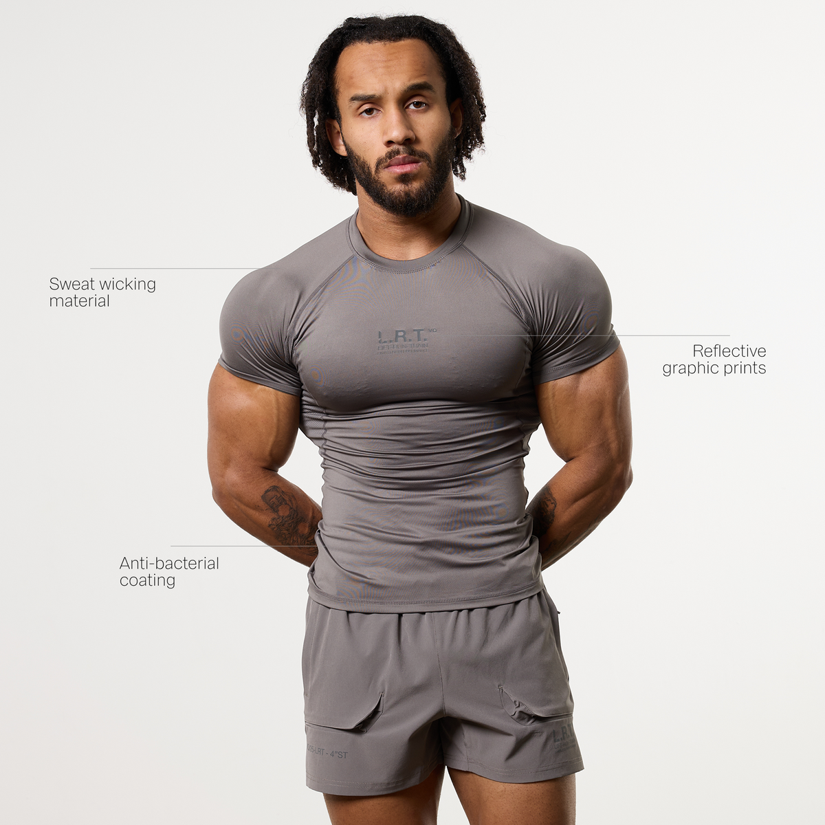 LRT Grey Performance Short Sleeve Base Layer Top 1枚目の画像