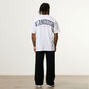 VANQUISH FITNESS Revolveモデル サマーレジーム ホワイト&レッド オーバーサイズTシャツ