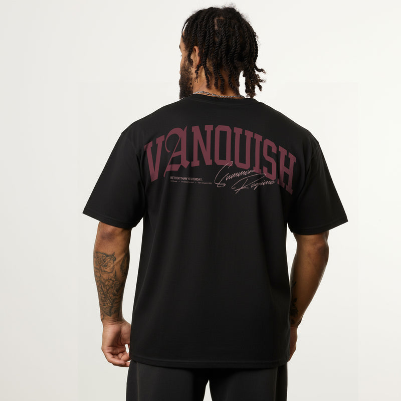 Vanquish Revolve Summer Regime Black & Red Oversized T Shirt 1枚目の画像