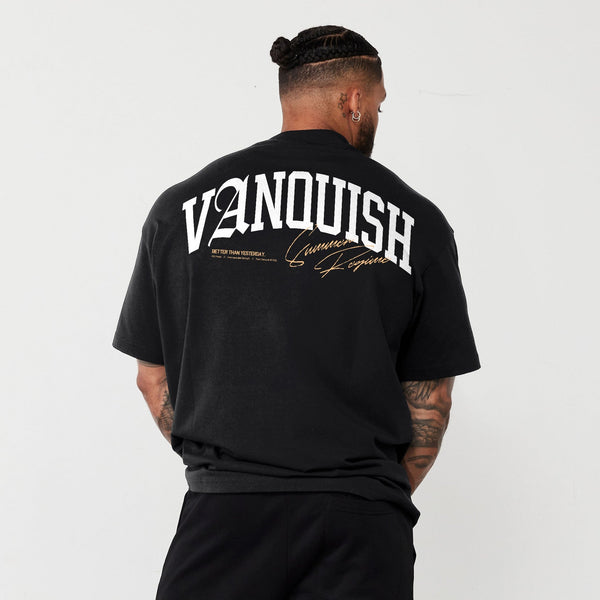 Vanquish Revolve Summer Regime Black Oversized T Shirt 1枚目の画像