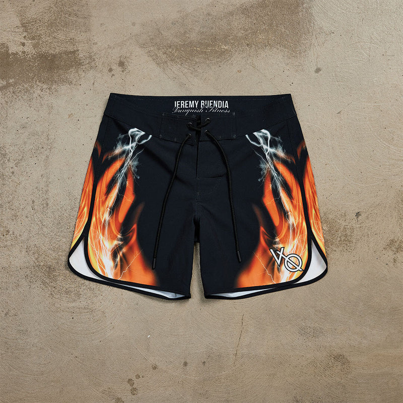 VQ Black and Orange Jeremy Buendia Men's Physique Board Shorts 2枚目の画像