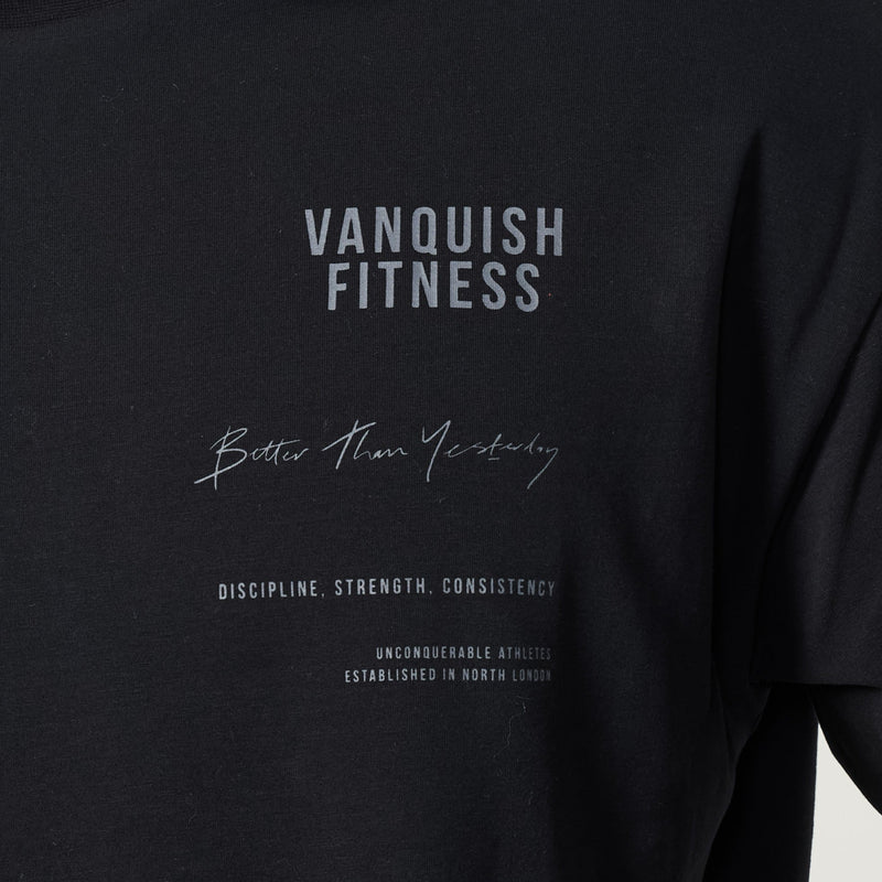 VANQUISH FITNESS TSPモデル ブラック コンシステンシー オーバーサイズTシャツ 国内発送 3枚目の画像
