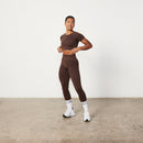 Vanquish Elevate Seamless Coffee Brown Cap Sleeve Cropped T Shirt 5枚目の画像