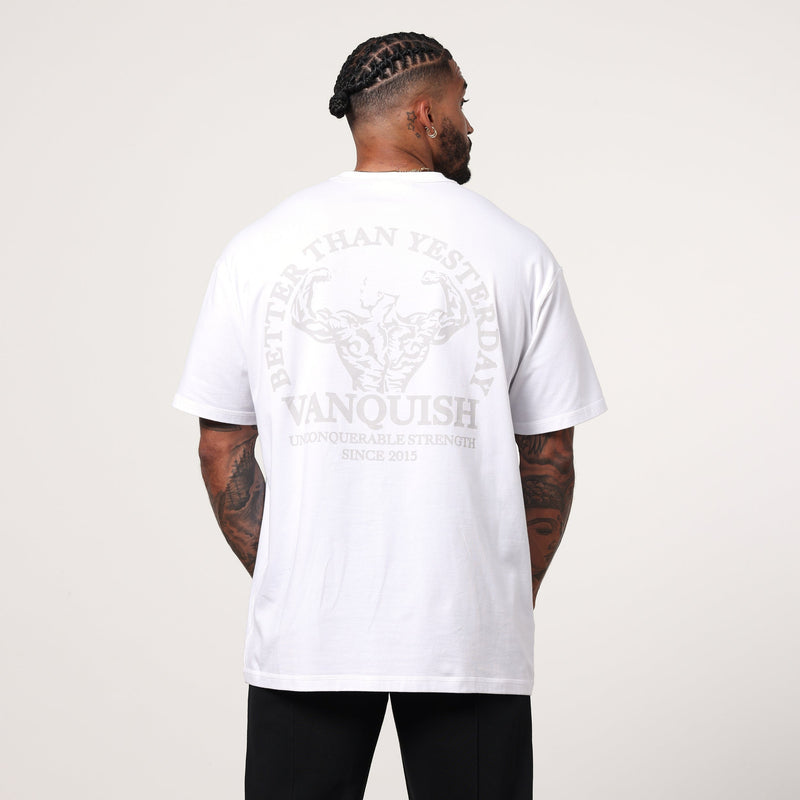 Vanquish White Unconquerable Strength Oversized T Shirt 4枚目の画像