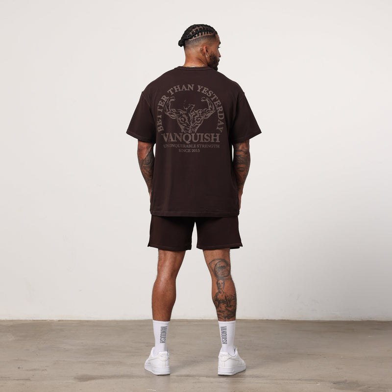 Vanquish Dark Brown Unconquerable Strength Oversized T Shirt 2枚目の画像