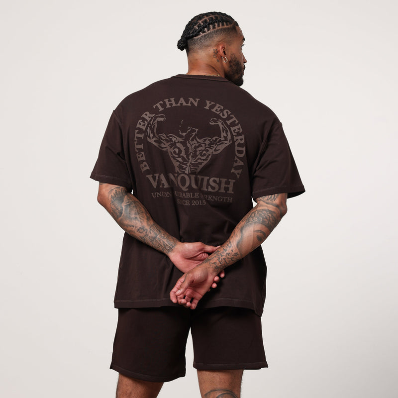 Vanquish Dark Brown Unconquerable Strength Oversized T Shirt 4枚目の画像