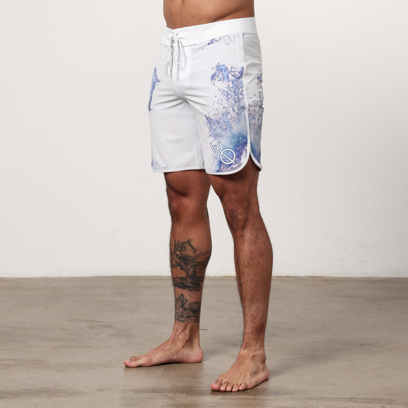 VQ White Tidal Men's Physique Board Shorts 1枚目の画像