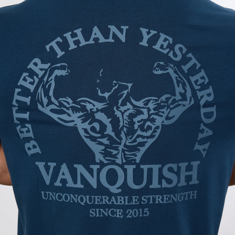 Vanquish Midnight Blue Unconquerable Strength Oversized T Shirt 8枚目の画像