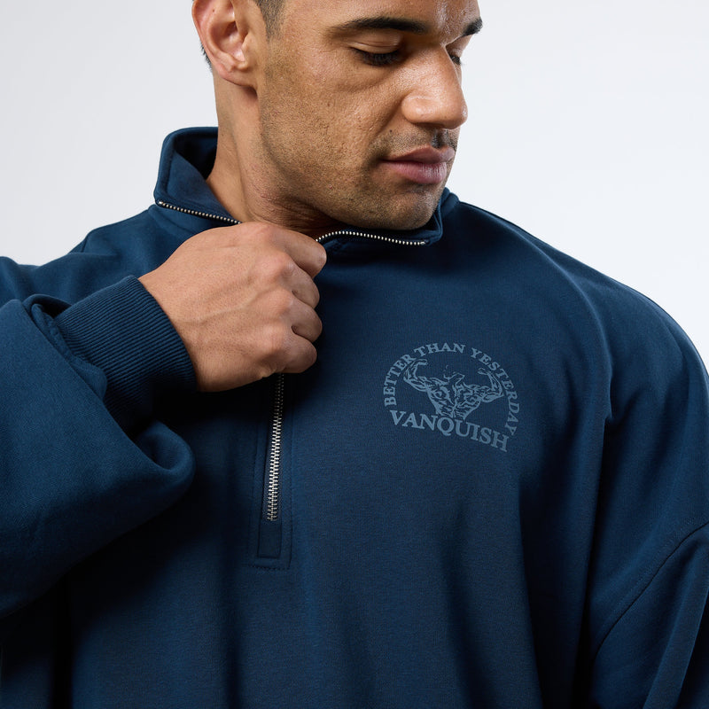 Vanquish Midnight Blue Unconquerable Strength Quarter Zip Sweater 5枚目の画像