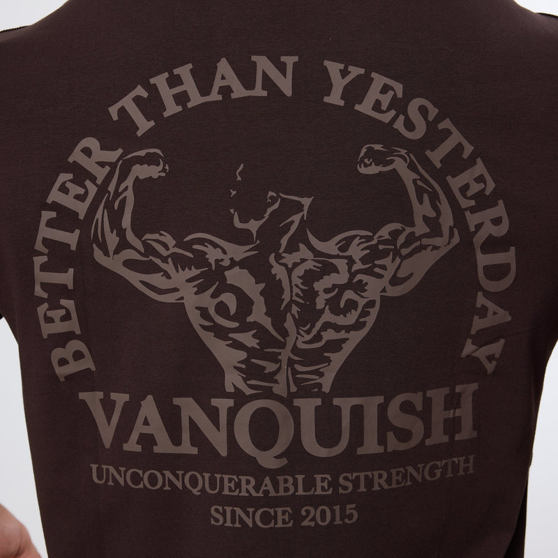 Vanquish Dark Brown Unconquerable Strength Oversized T Shirt 6枚目の画像