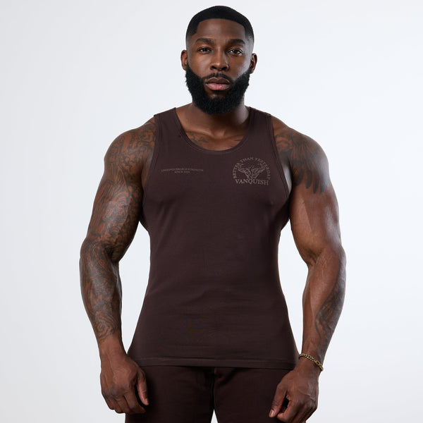 Vanquish Dark Brown Unconquerable Strength Tank Top 1枚目の画像