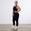 Vanquish Elevate Seamless Black Racer Back Midi Tank Top 2枚目の画像