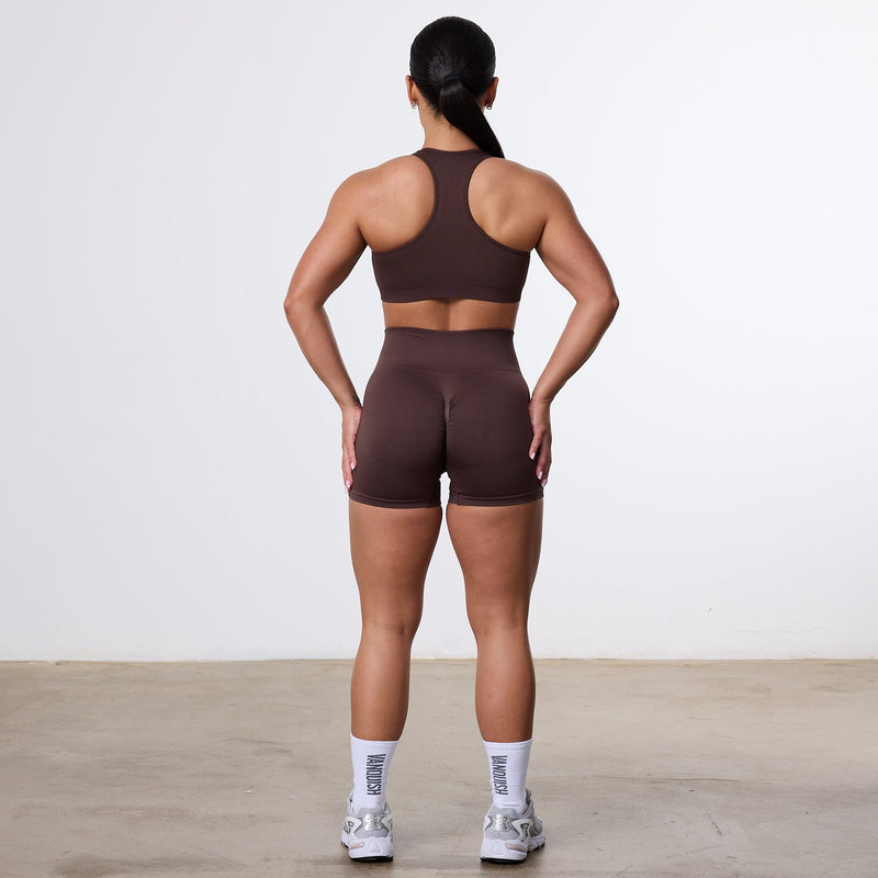 Vanquish Elevate Seamless Coffee Brown Booty Shorts 2枚目の画像