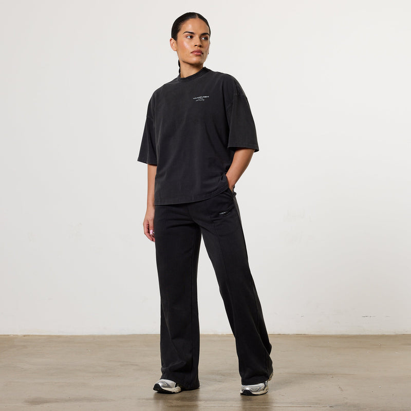 Vanquish Ladies Washed Black Oversized T-Shirt 6枚目の画像