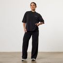Vanquish Ladies Washed Black Wide Leg Sweatpants 2枚目の画像