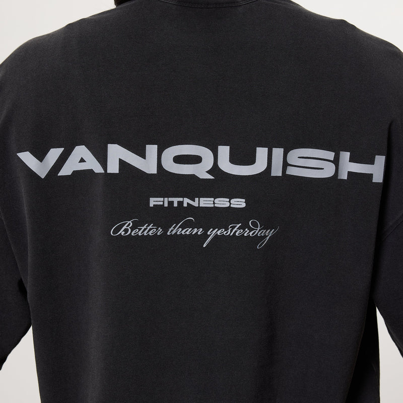 Vanquish Ladies Washed Black Oversized T-Shirt 4枚目の画像