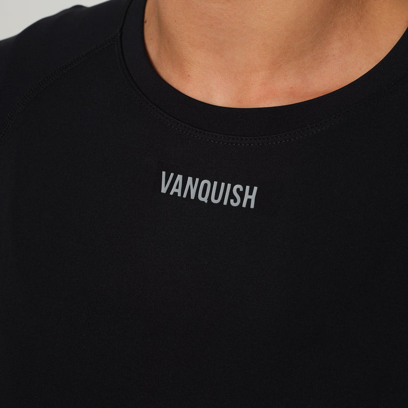 VANQUISH ENHANCE BLACK MIDI CAP SLEEVE T SHIRT 4枚目の画像