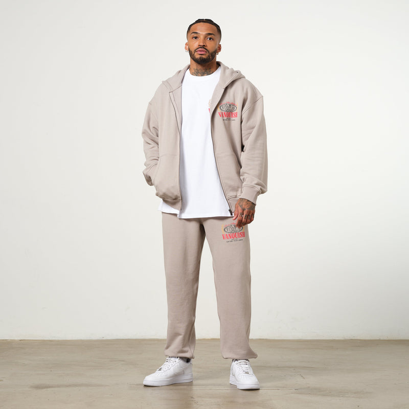 Vanquish Trophy Taupe Zip Oversized Hoodie 2枚目の画像