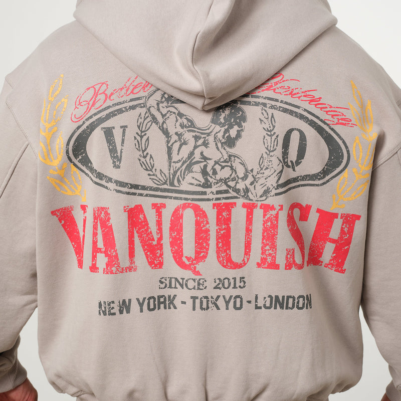 Vanquish Trophy Taupe Zip Oversized Hoodie 4枚目の画像