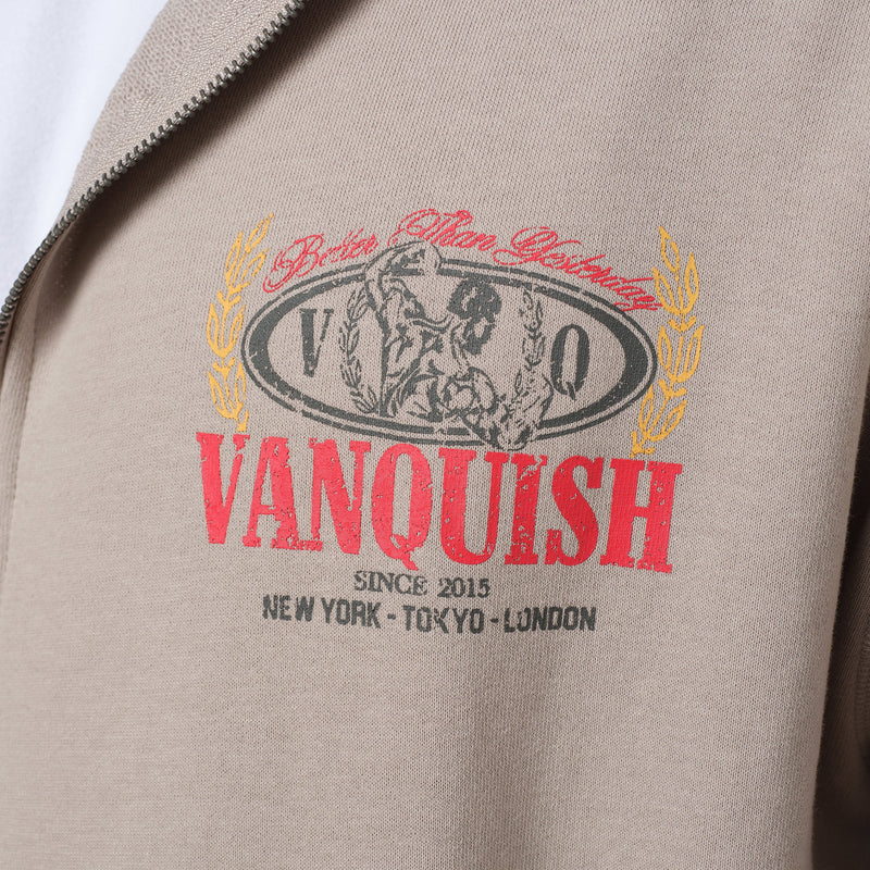 Vanquish Trophy Taupe Zip Oversized Hoodie 5枚目の画像