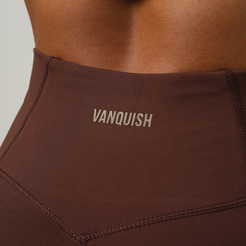 VANQUISH ENHANCE COFFEE BROWN PETITE HIGH-WAIST FLARED LEGGING 5枚目の画像