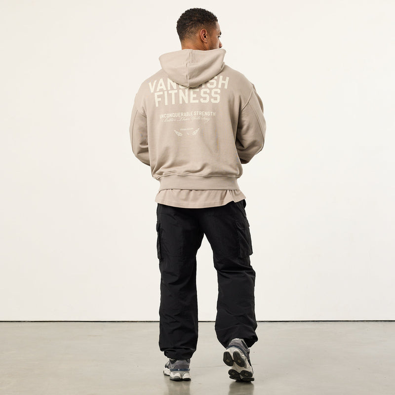 Vanquish TSP Unconquerable Strength Grey Oversized Pullover Hoodie 3枚目の画像