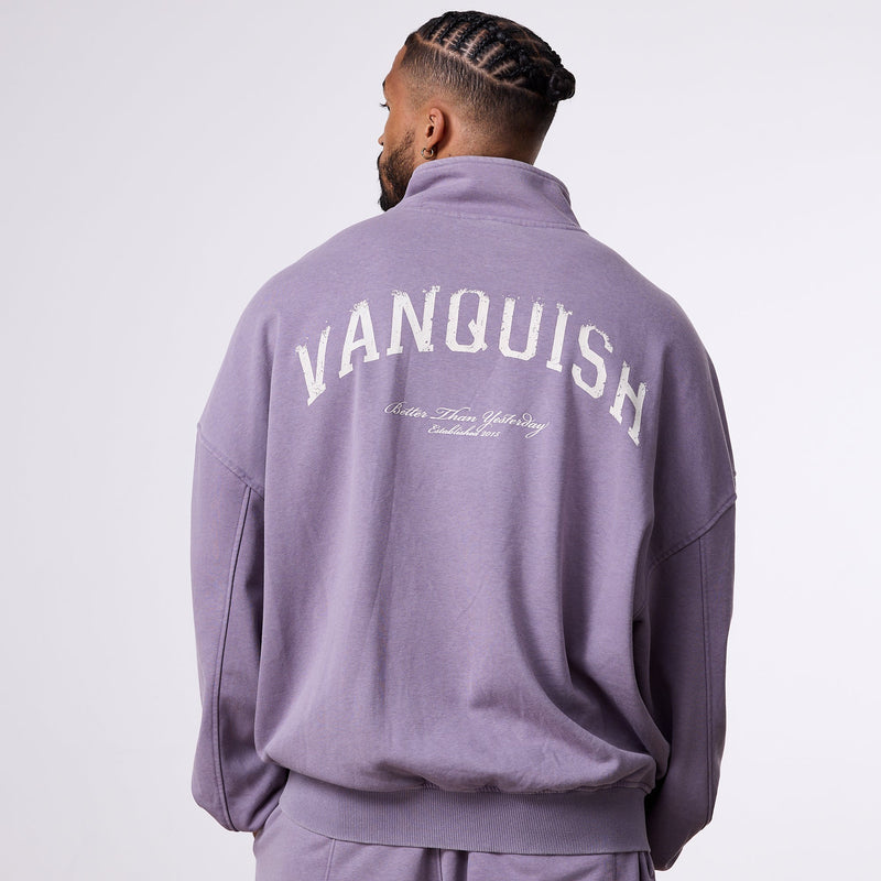 Vanquish Better Than Yesterday Washed Purple Quarter Zip Sweater 2枚目の画像