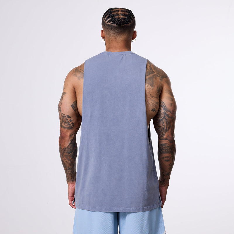 Vanquish Better Than Yesterday Washed Blue Sleeveless T-Shirt 4枚目の画像