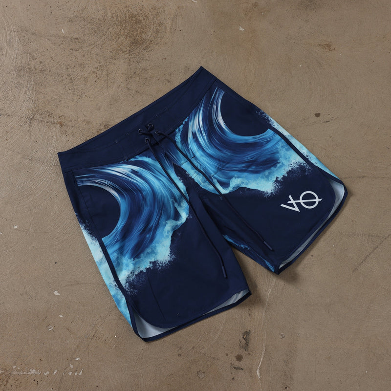 VQ Blue Tidal Men's Physique Board Shorts 4枚目の画像