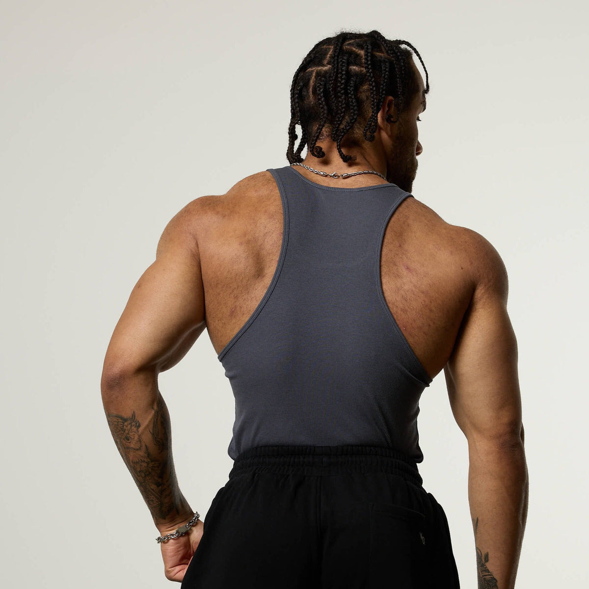 Vanquish Essential V2 Denim Blue Ribbed Tank 3枚目の画像