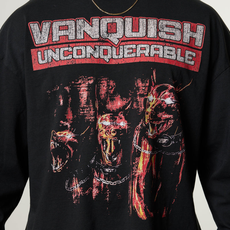 Vanquish Obsidian Black Dobermann Oversized Long Sleeve Boxy T Shirt 3枚目の画像