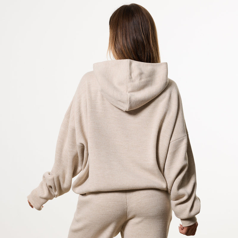 WOMENS EMBROIDERED KNIT OAT OVERSIZED HOODIE 2枚目の画像