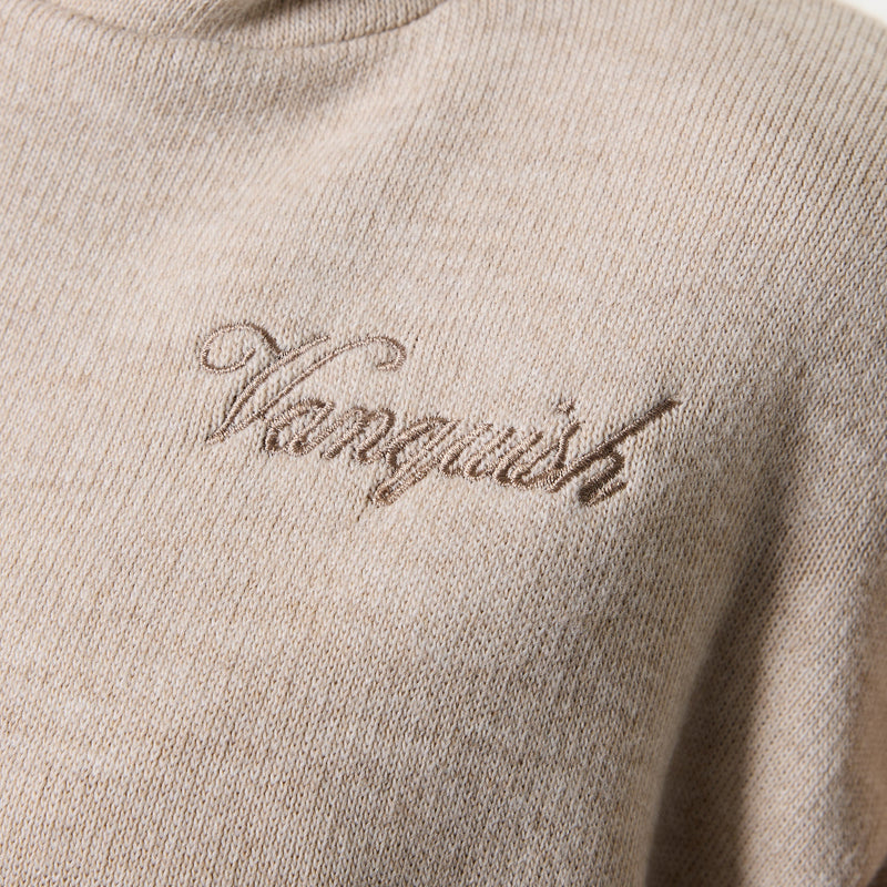 WOMENS EMBROIDERED KNIT OAT OVERSIZED HOODIE 3枚目の画像