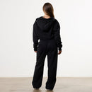 WOMENS WASHED BLACK HEAVY WEIGHT OVERSIZED ZIP HOODIE 7枚目の画像